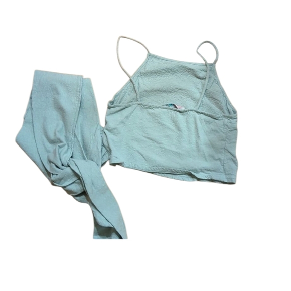 FREE PEOPLE Free-Est Linen/cotton Blend Nikki Set in Mineral Bath. Size XS - Picture 5 of 7